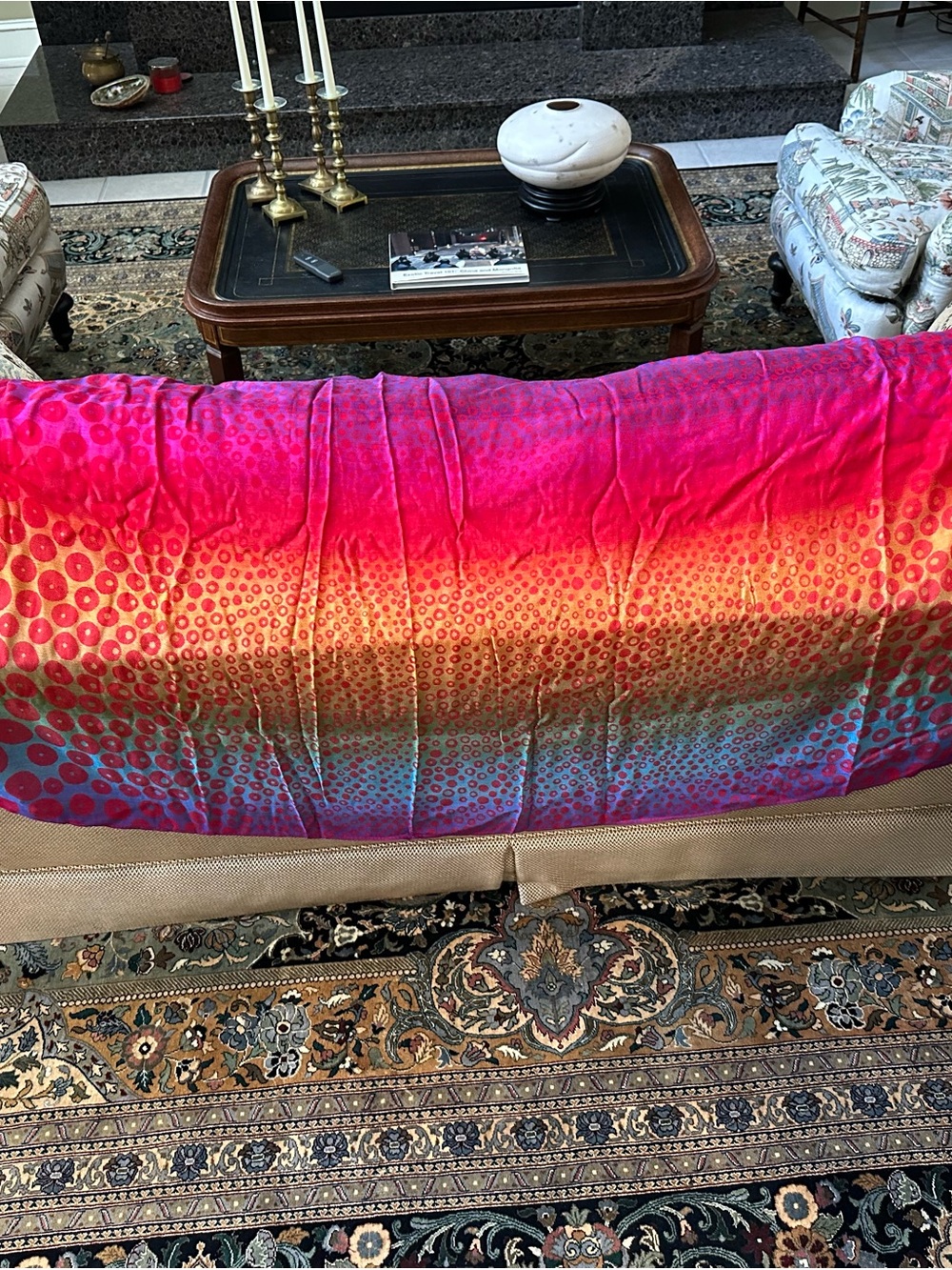 Pasxaina 100% Pashmina Vibrant Ombre Dot – Pink Gradient